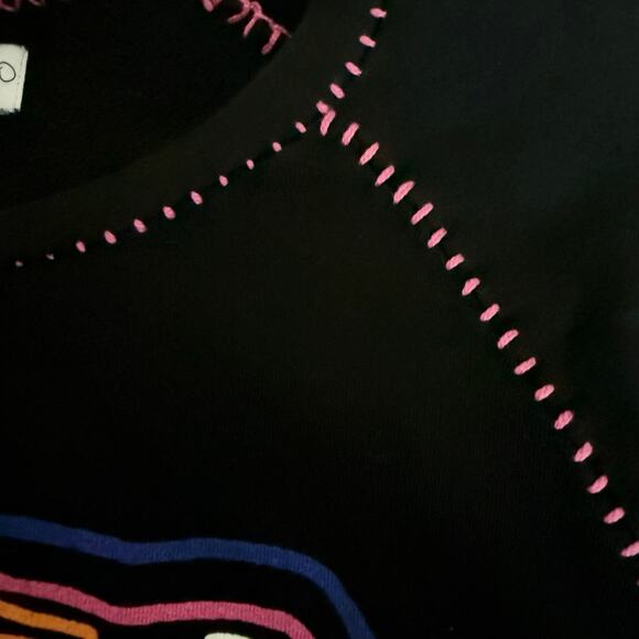 Lauren Moshi Jocelyn Neon Line Tiger drop shoulder pullover OVERSIZED M sweater - Picture 9 of 14